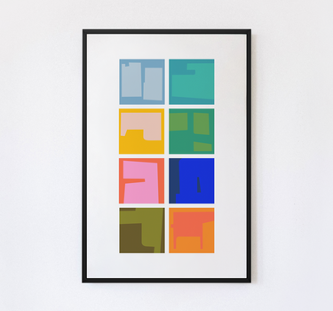 Colour Blocks I Framed Canvas