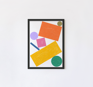 Crayon Shapes Framed Photo Tile