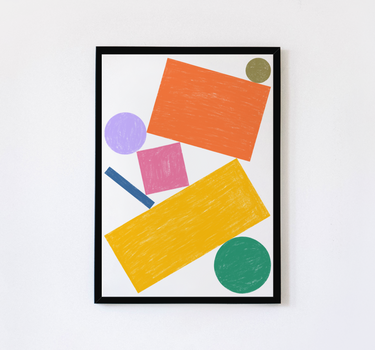 Crayon Shapes Framed Print