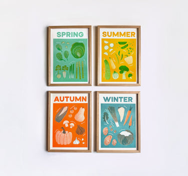 Seasonal produce risographs