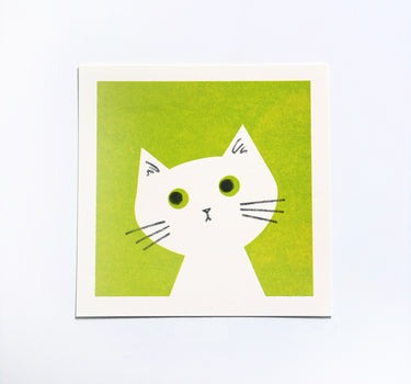 White cat mini risograph